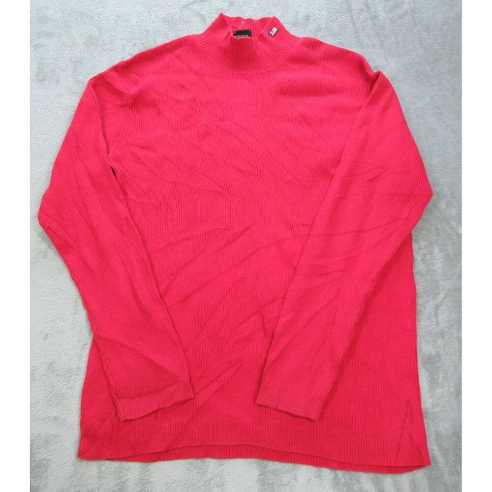 Vintage Polo Jeans Company by Ralph Lauren Mens Large (Fits Small) Red Mock Neck